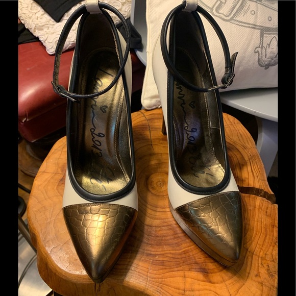 Lanvin 2013 ete platform pumps with removable ankle straps and 5” heels 40.5 10 - Picture 1 of 15